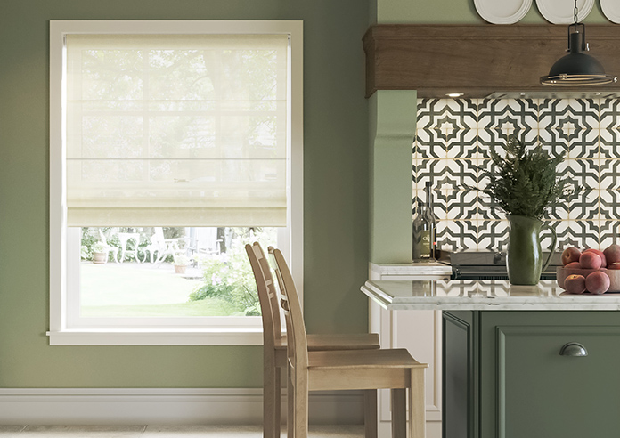 Sahara Voile, Metallic Cream - Twist&Fit Roman Blind - Image 3